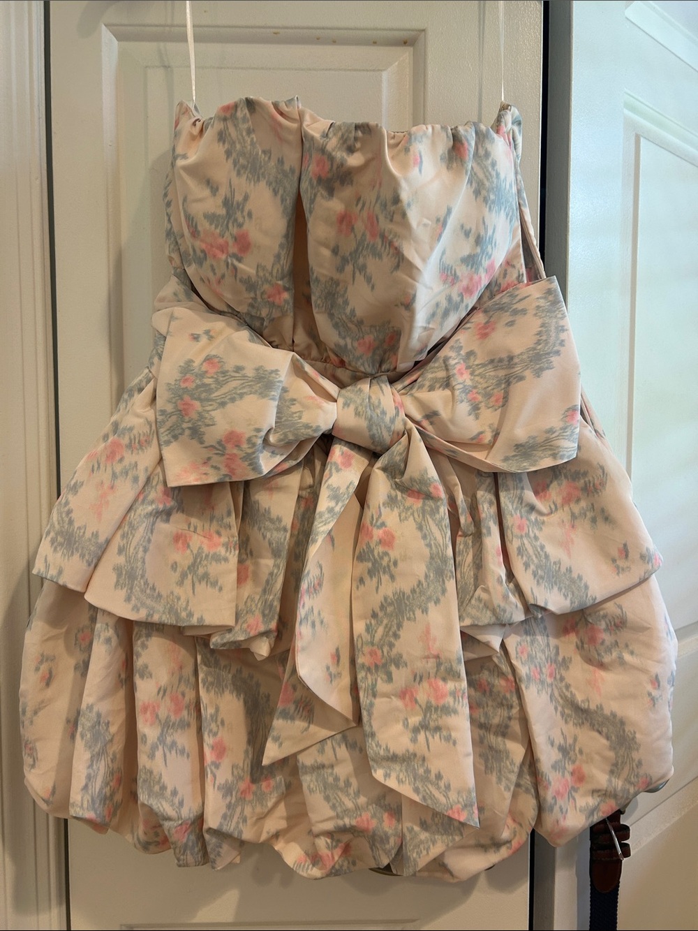 LoveShackFancy Pastel Pink & Light Blue Floral Dress
